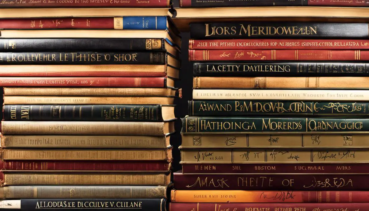A photograph showing a stack of autographed books with various signatures, representing the value and uniqueness they possess.