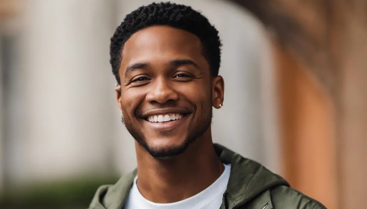 Portrait of Najee Smith smiling, dressed in a casual attire.