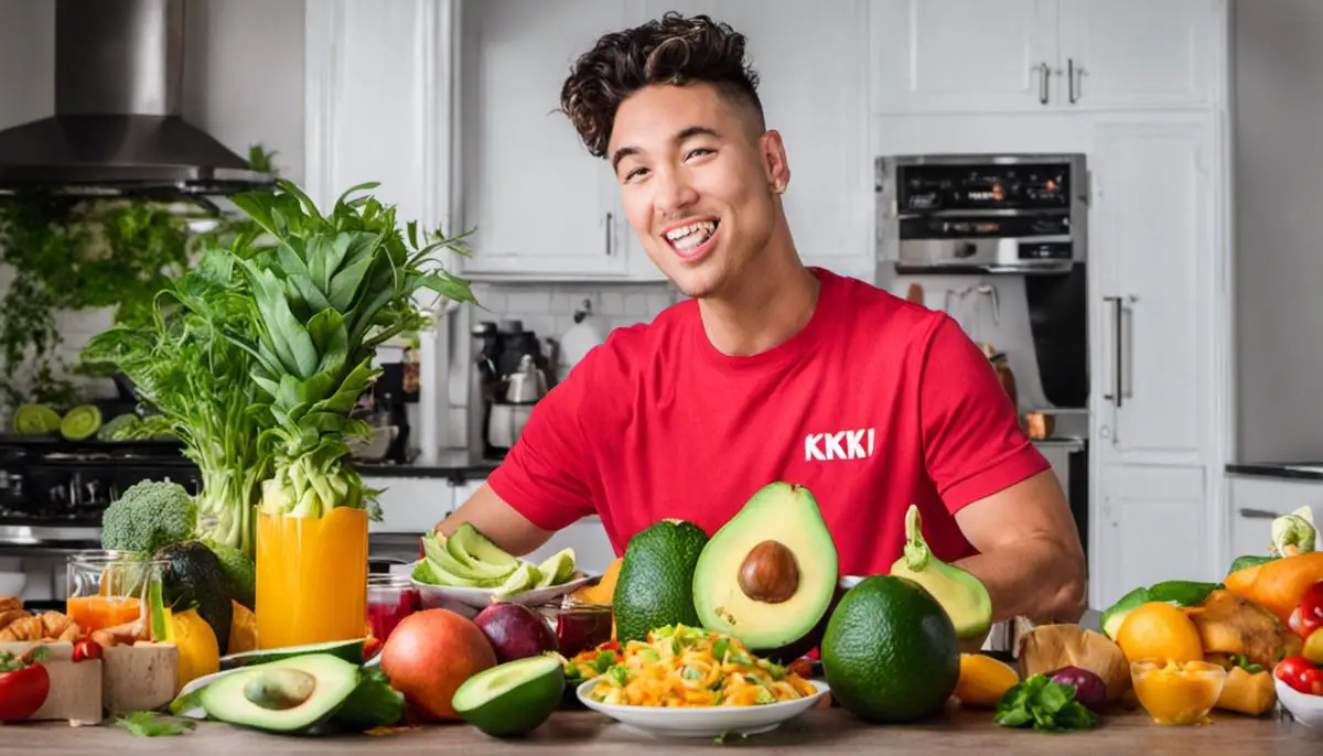 Image of Nick Avocado, a mukbang YouTuber passionate about healthy living and veganism.